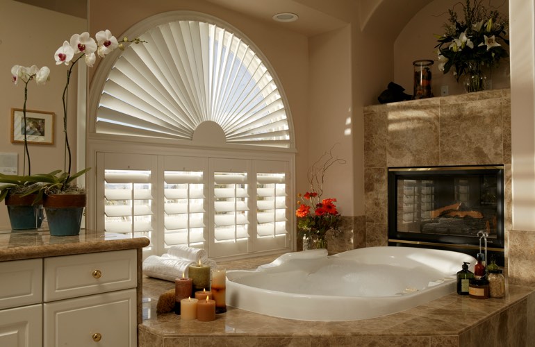 Our Professionals Installed Shutters On A Sunburst Arch Window In Bluff City, TN